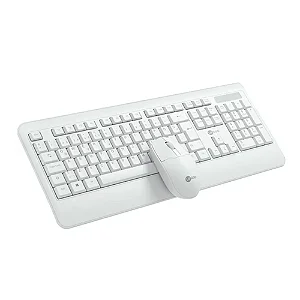 KIT Teclado + Mouse Sem Fio Lecoo KW202 Branco
