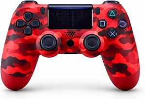 Controle PlayStation 4 - PC -Android - Smart TV - Wireless (1a linha) vermelho camuflado