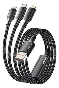 Cabo USB 3 em 1 (Lightning USB-C Micro USB) Essager 100w 1.2m