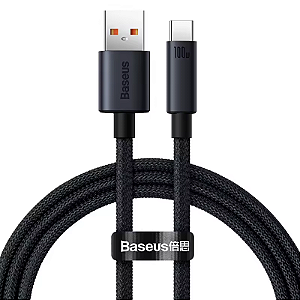 Cabo USB / USB-C Baseus 100w 1 Metro Preto