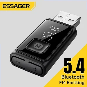 Adaptador Bluetooth 5.4 de Audio Multifuncional transmissor FM Essager
