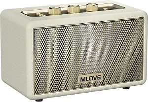 Caixa De Som Bluetooth 80W MLove A200 Retrô Branca