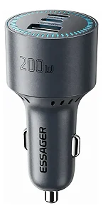 Carregador Veicular Essager 200w Duplo USB-C e USB-A