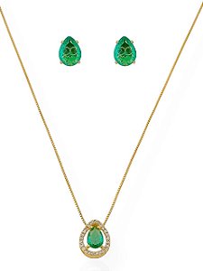 Conjunto Esmerada - Folhado Ouro 18K