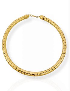 Colar Aro Texturizado -Folhado Ouro 18k