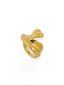 Anel Folha- Folhado Ouro 18K