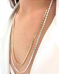 Colar Lírica- Banhado Ouro 18K -Corrente 60 cm