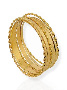 Bracelete Fios Texturizados- Folhado Ouro 18K