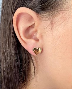 Brinco Coração Chapado- Ouro 18K