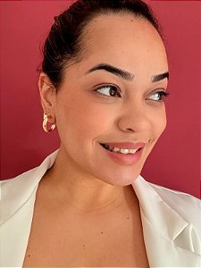 Brinco Argola Grossa M- Banho Ouro 18K