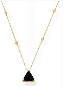 Colar Noir Lux- Folhado Ouro 18K