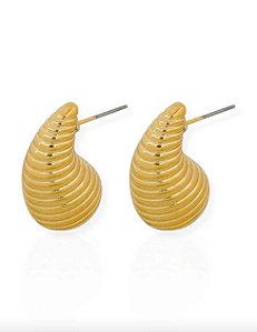 Brinco Gota Traçada- Folhado Ouro 18K