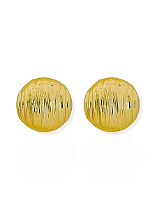 Brinco Botton Texturizado- Folhado Ouro 18K