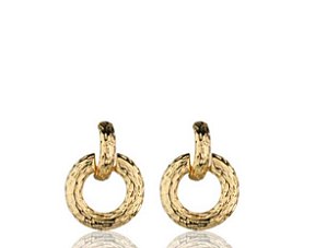 Brinco Argola Suspensa - Banhado Ouro 18K