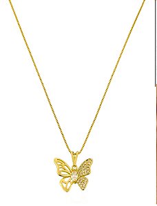 Colar Borboleta Zircônia G