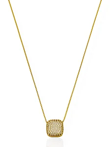 Colar Quadrado de Zircônia