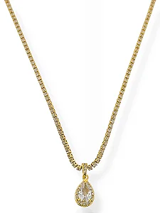 Colar de Zircõnias com pingente de Gota de Zircõnia