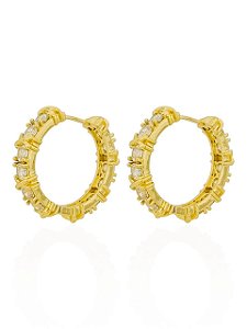 Argola Roma Grande Zircônia