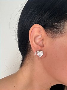 Brinco Cuore Lapidado Zircônia