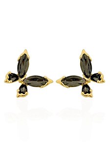 Brinco Cristalina Fumê Zircõnia