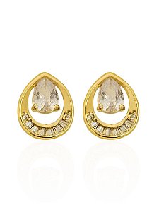 Brinco Gota de Cristal P Zircônia