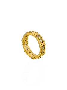 Anel X Folheado Ouro 18K