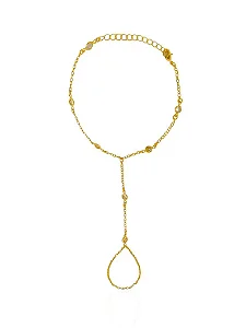 Pulseira Hand Chain Elos Ponto de Luz Ouro (PULHCEPLO)