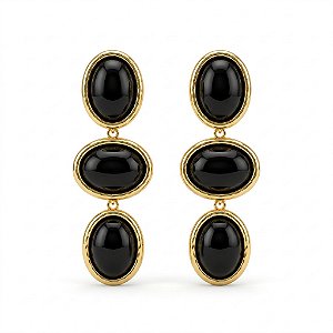 Brinco Preto Esmaltado Longo