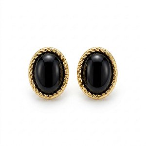 Brinco Preto Esmaltado Curto