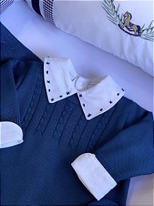 Saída maternidade masculina azul jeans