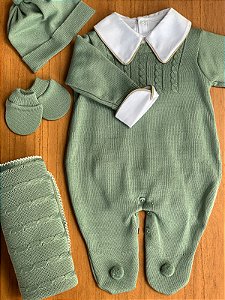 Saída maternidade masculina verde militar | macacão