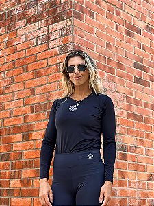 Camisa Feminina Bio Manga Longa UV - Preto