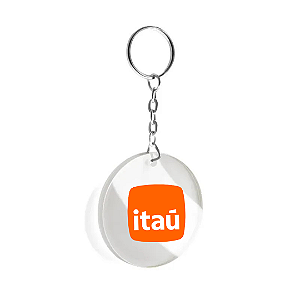 Chaveiro Acrílico Cristal 5x5cm Itaú