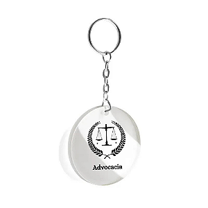 Chaveiro Acrílico Cristal 5x5cm - Advocacia