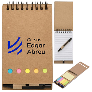 Bloco de Anot. c/ Autoadesivo e caneta Edgar Abreu