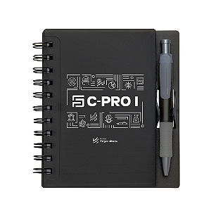 CADERNO PLÁSTICO C/ CANETA CPROI