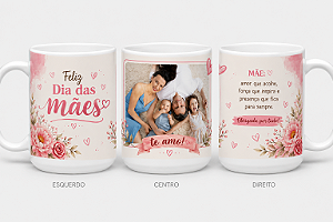 Caneca de cerâmica - Feliz dia das Mães c/ foto