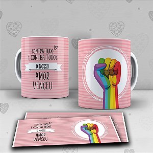 Caneca de ceramica - O nosso amor venceu
