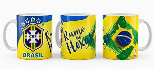 Caneca de ceramica - Rumo ao Hexa 2026