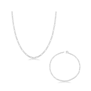 Conjunto Masculino Corrente 60cm + Pulseira 21cm Prata 925 Essencial Man