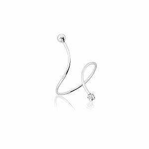 Anel Regulável Bolinha e Ponto de Luz Prata 925 Clara