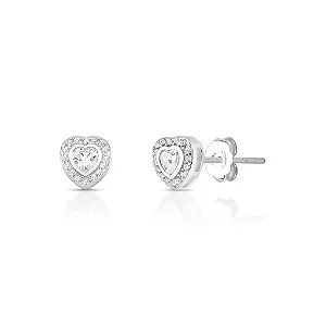 Brinco Coração Luxo Inspiração Ariana Grande Prata 925 Brilliance
