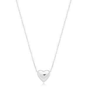 Colar Feminino Coração Duplo Prata 925 Minimalista Pure