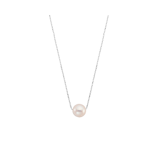 Colar Gargantilha de Pérola 8mm 45cm Prata 925 Feminina Glow Pearl