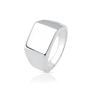 Anel Quadrado Unissex Prata 925 Minimalista Pure