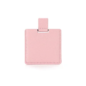 Espelho Em Aço Inox Inquebrável De Bolsa Capa Em Couro