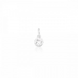 Pingente Ponto de Luz Pequeno Cristal em Prata 925 Clássica