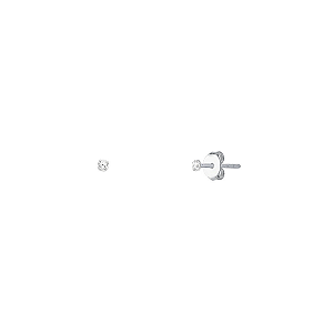 Brinco Ponto De Luz De Prata 925 Redondo Zircônia 3mm Clássica