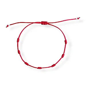 Tornozeleira 7 Nós da Proteção Vermelha Prata 925 Escudo Invisível