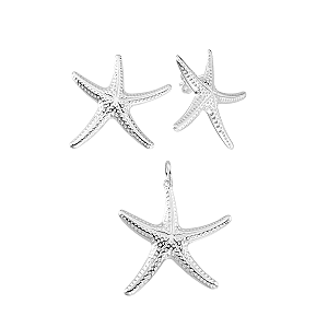 Brinco e Pingente Estrela do Mar Prata 925 Coleção Lua do Mar